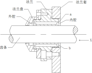 改進(jìn)前商標(biāo)紙橫向輸送器支承座裝配示意圖