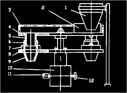 全自動(dòng)制袋包裝機(jī)可調(diào)容杯式計(jì)量裝置結(jié)構(gòu)簡(jiǎn)圖