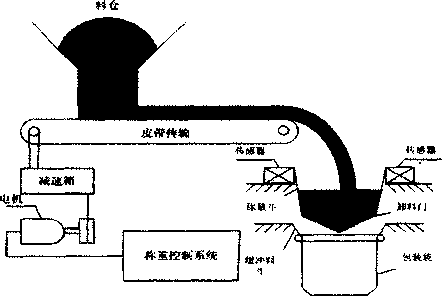 皮帶給料式定量包裝秤稱重系統(tǒng)的結(jié)構(gòu)圖