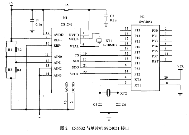 與單片機(jī)接口部分電路原理圖