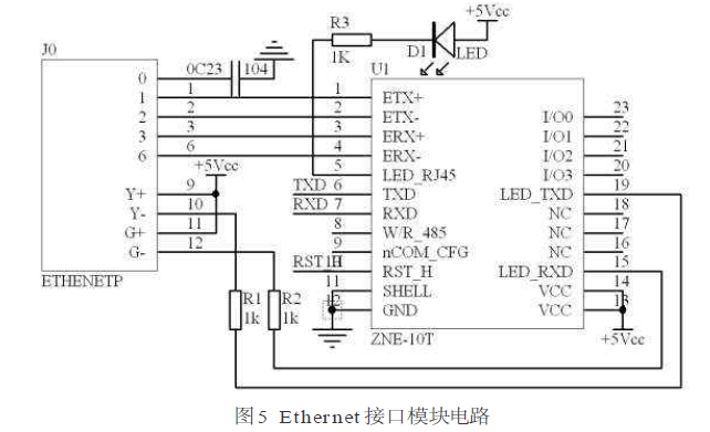 Ethernet接口模塊電路圖